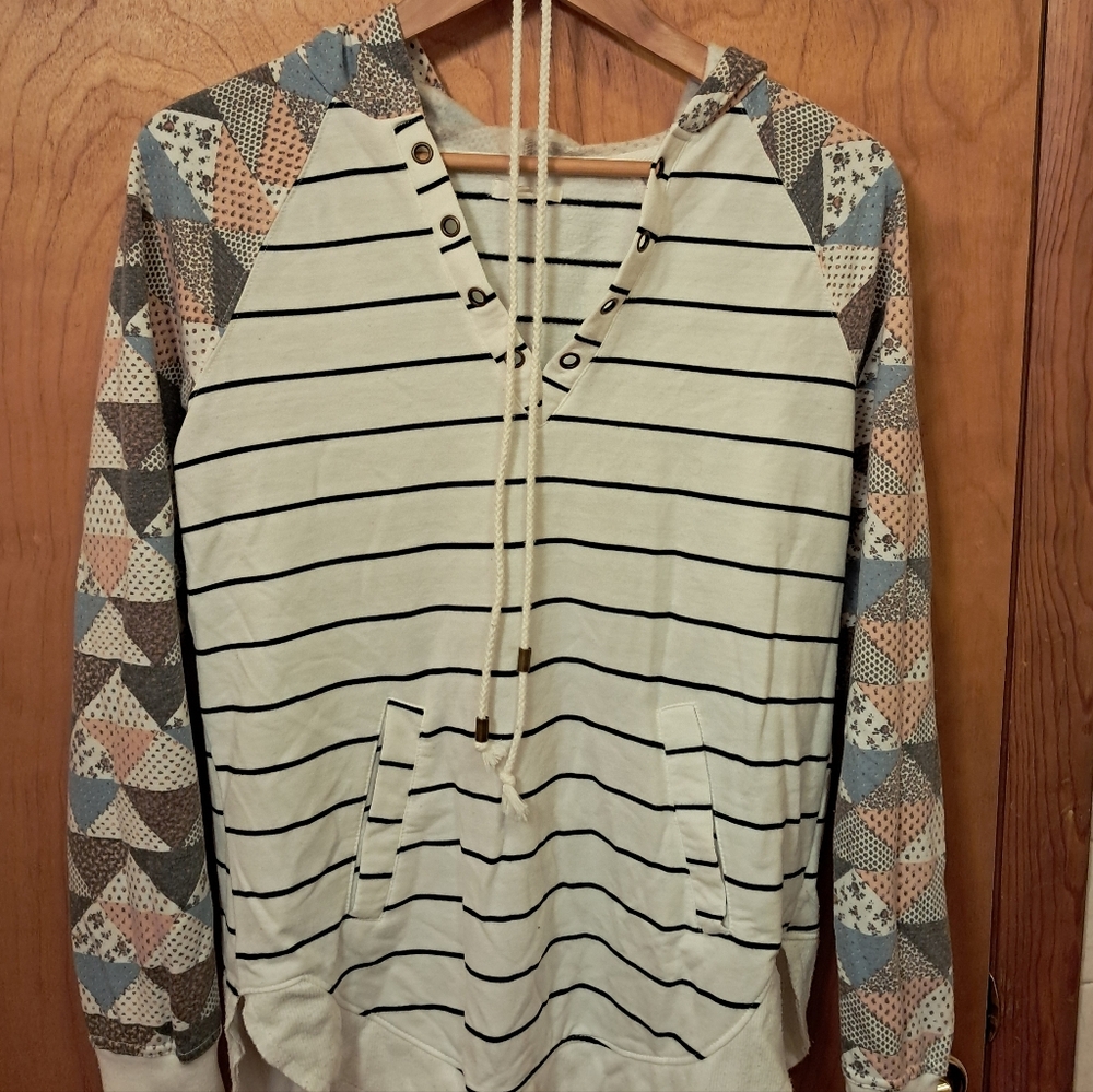 Maurices White and Black Striped Top